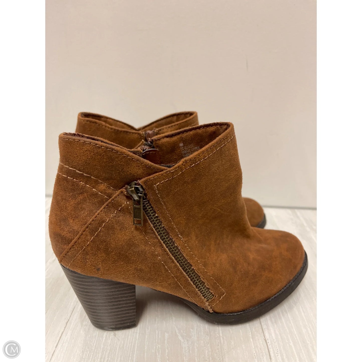 Boots Ankle Heels By True Craft In Brown, Size: 9