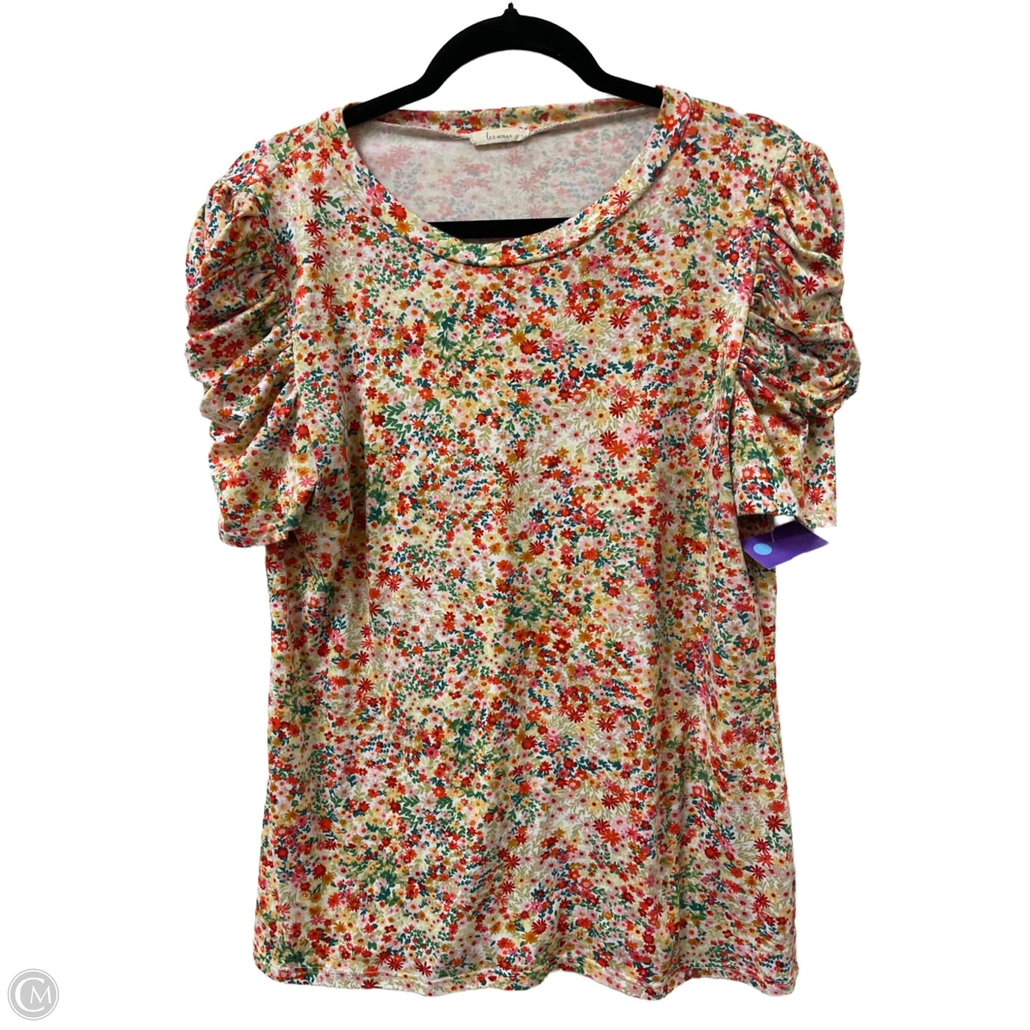 Top Short Sleeve By Clothes Mentor In Floral Print, Size: L