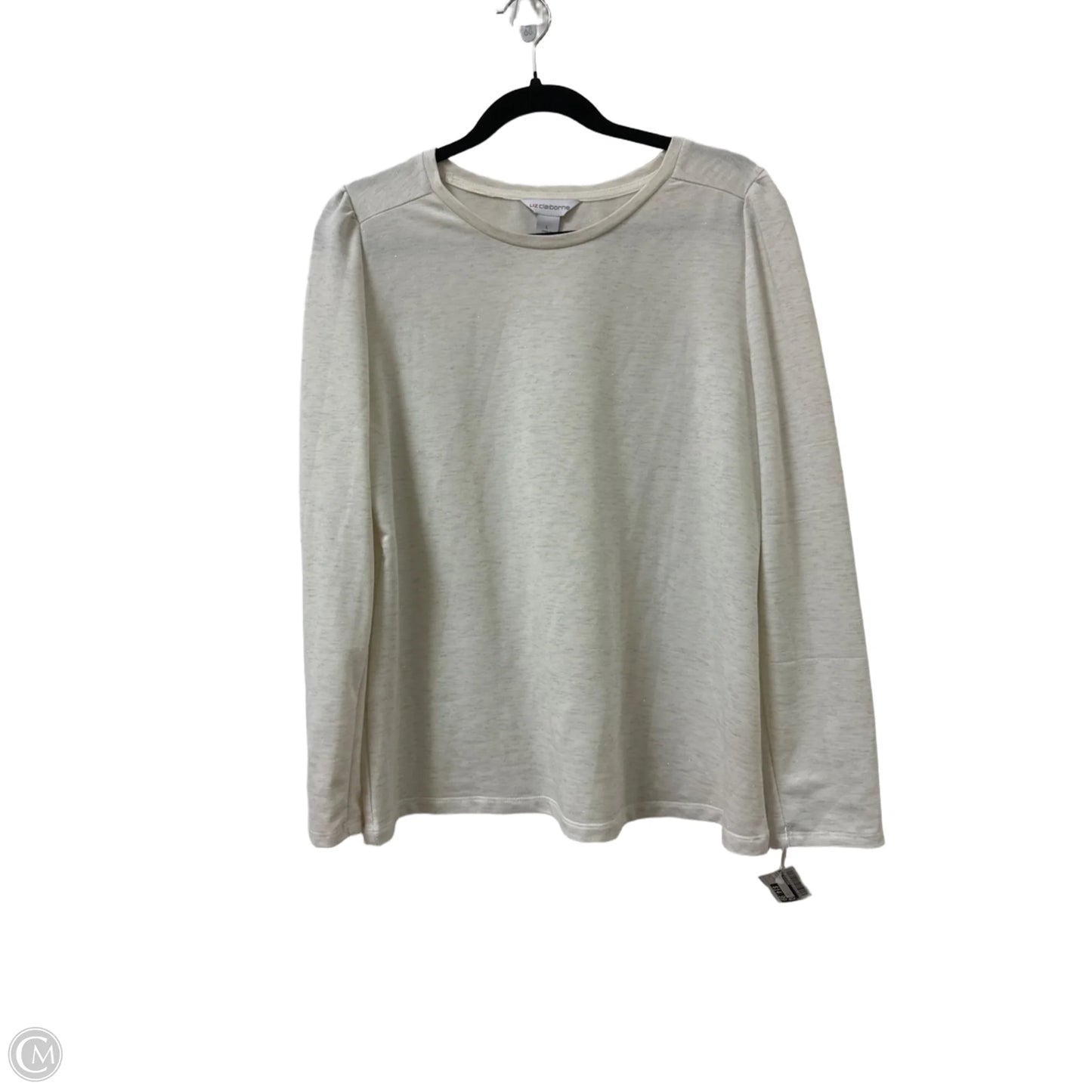 Sweater By Liz Claiborne In Cream, Size: L