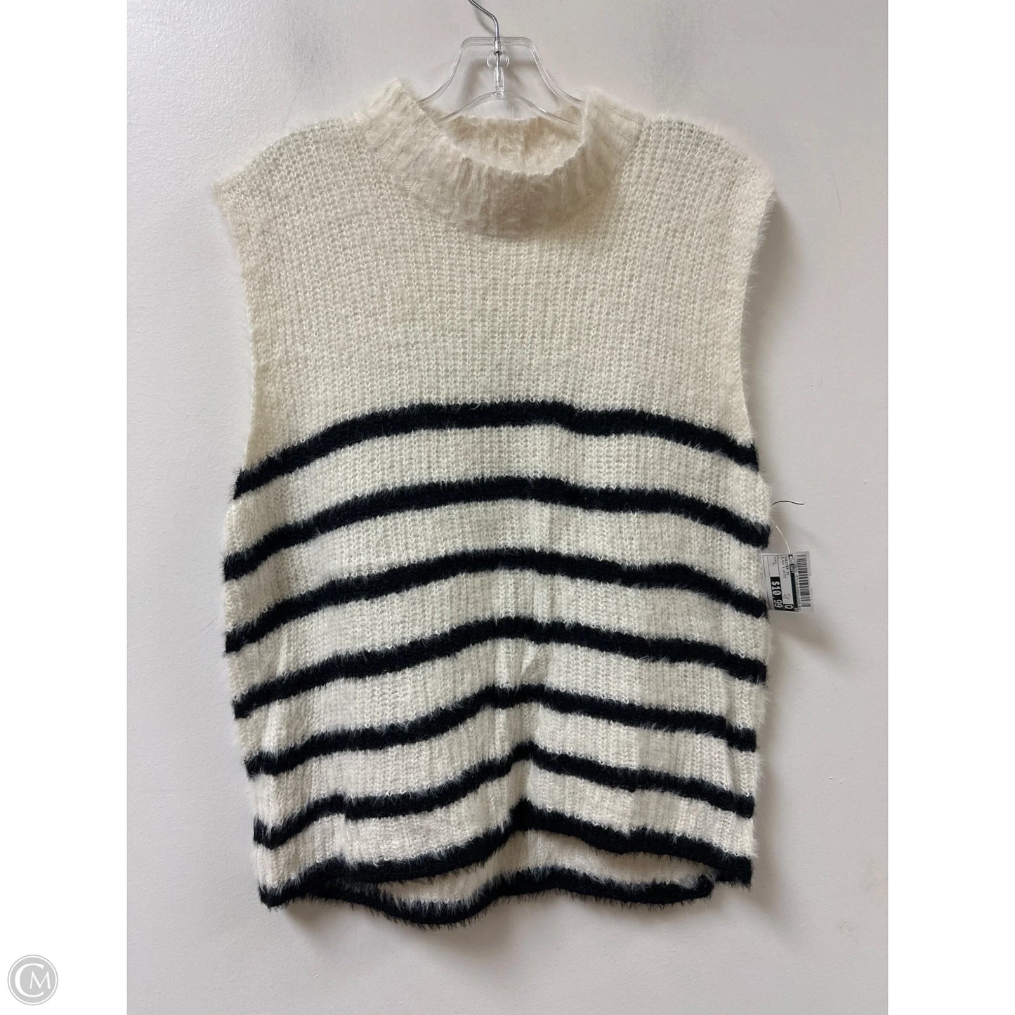 Sweater Short Sleeve By Old Navy In Black & White, Size: L