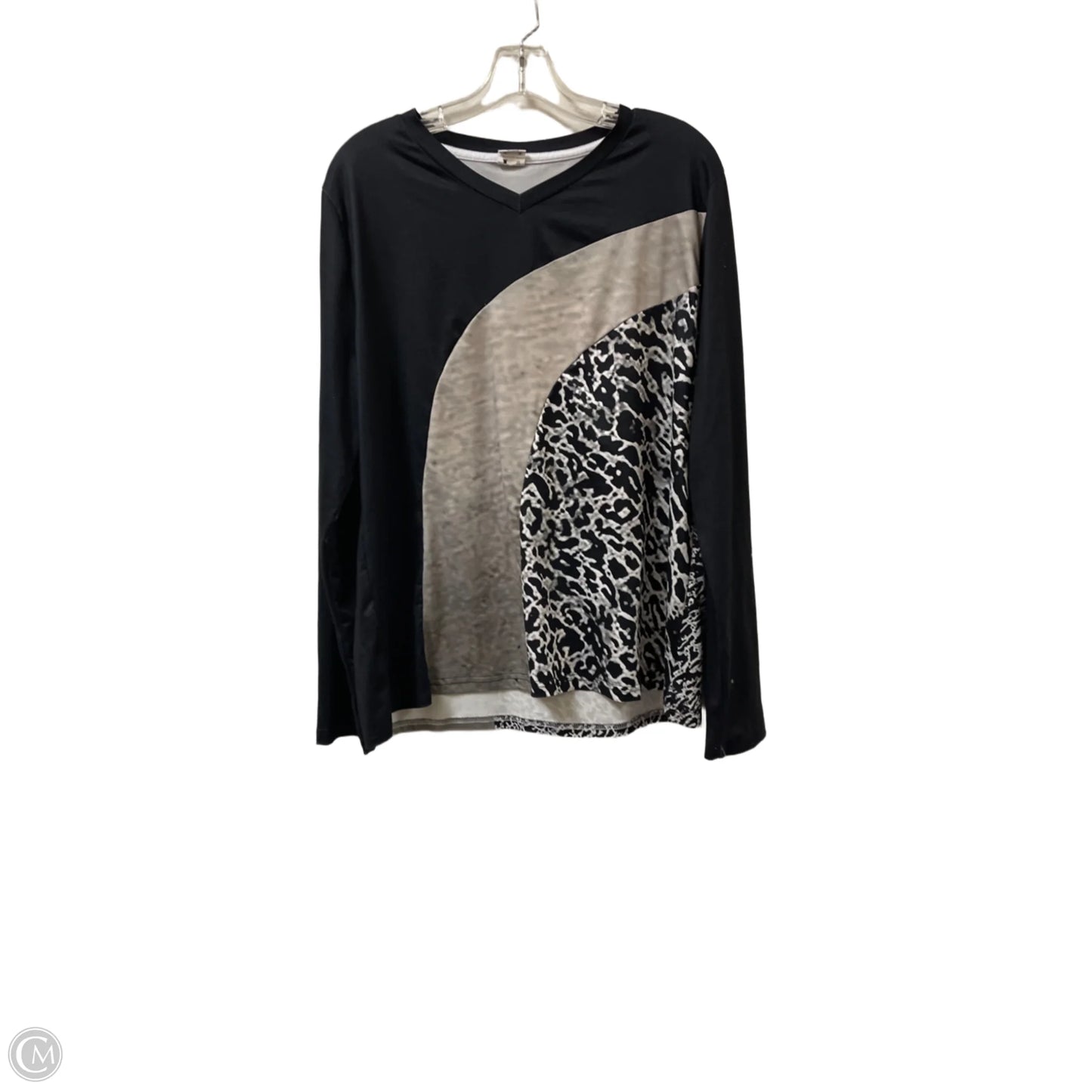 Top Long Sleeve By Clothes Mentor In Black & Brown, Size: 2x