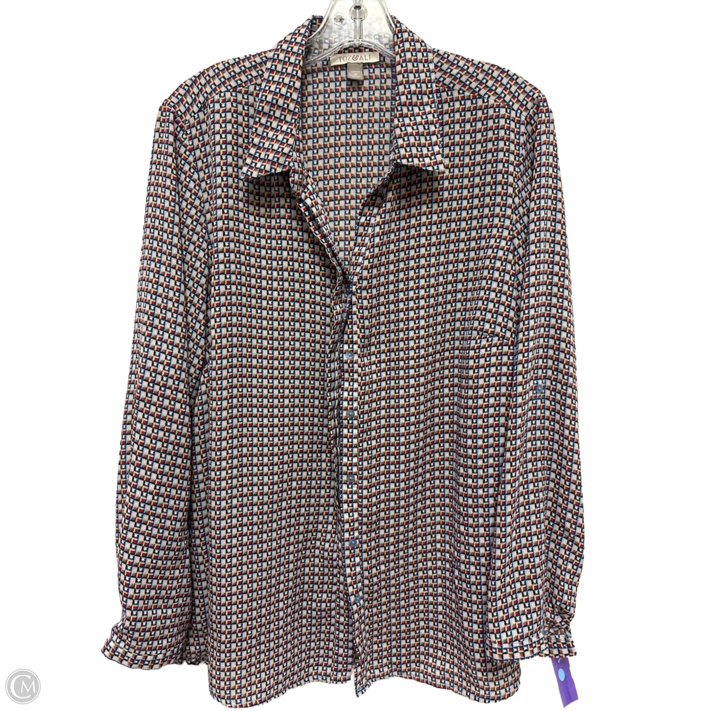 Blouse Long Sleeve By Roz And Ali In Multi-colored, Size: 1x