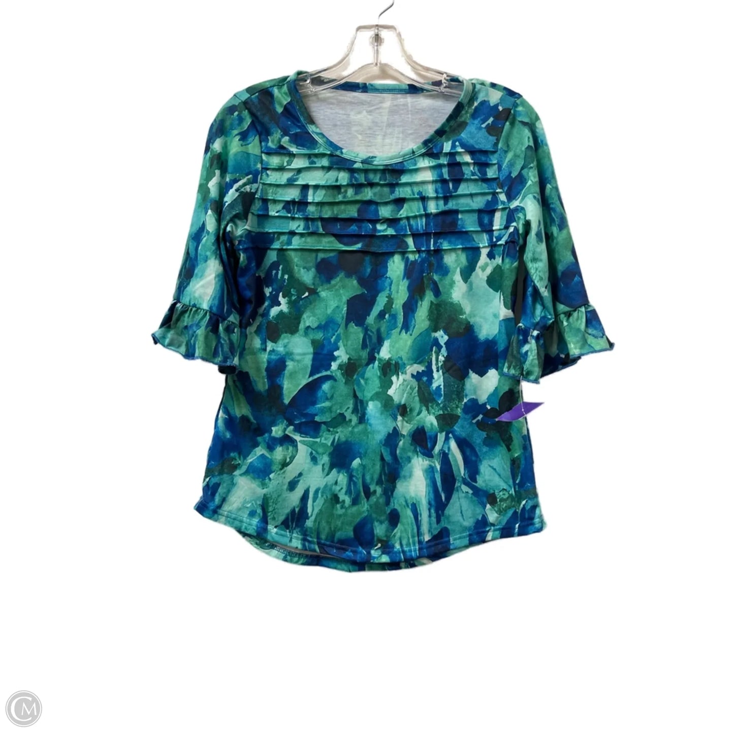 Top Long Sleeve By Clothes Mentor In Blue & Green, Size: S
