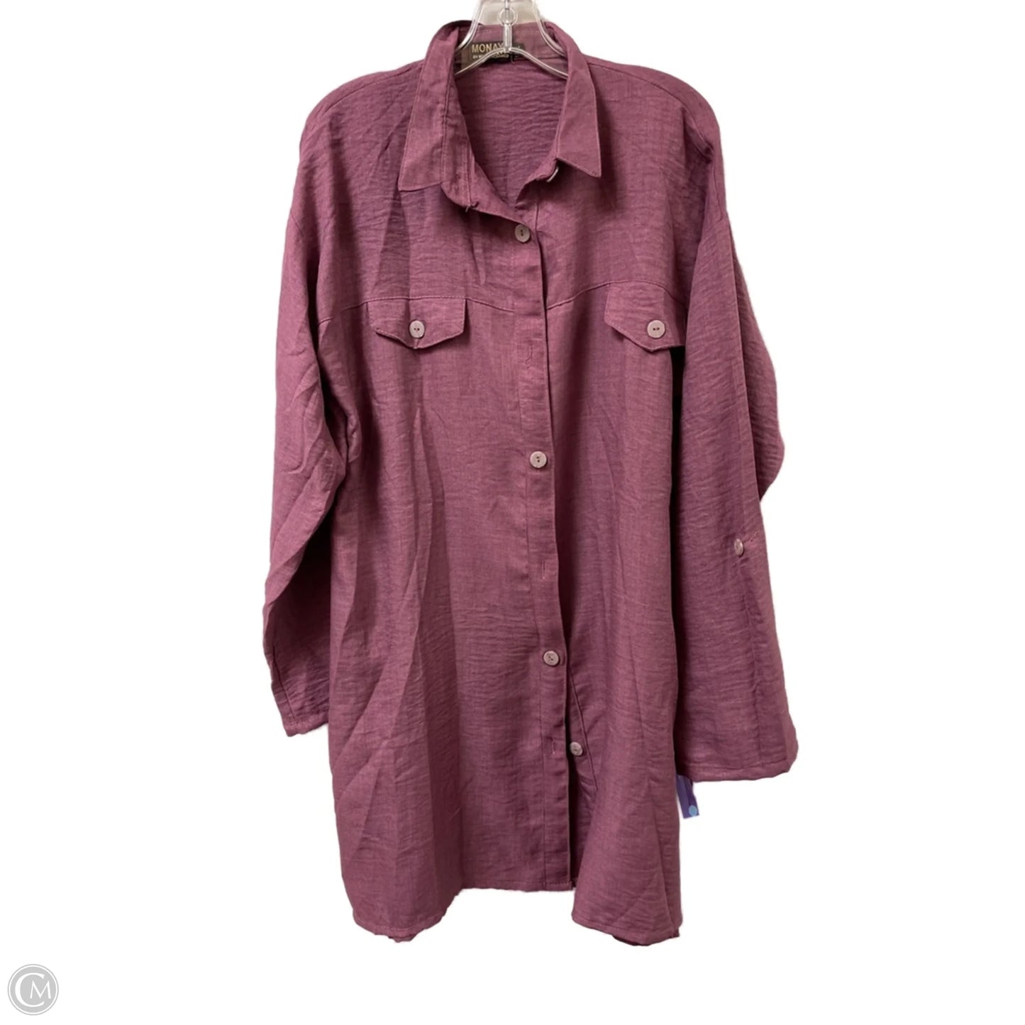 Cardigan By Clothes Mentor In Purple, Size: 2x