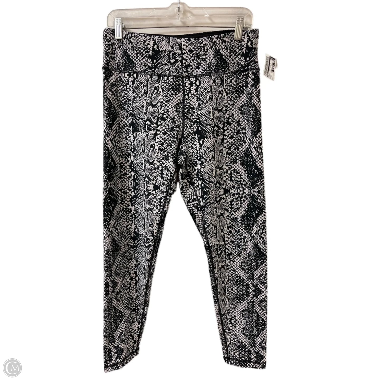 Athletic Leggings By Dkny In Black & White, Size: L