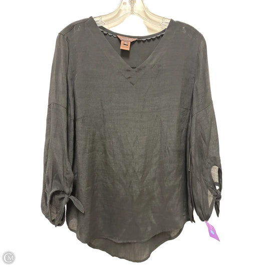 Top Long Sleeve By Multiples In Black, Size: S