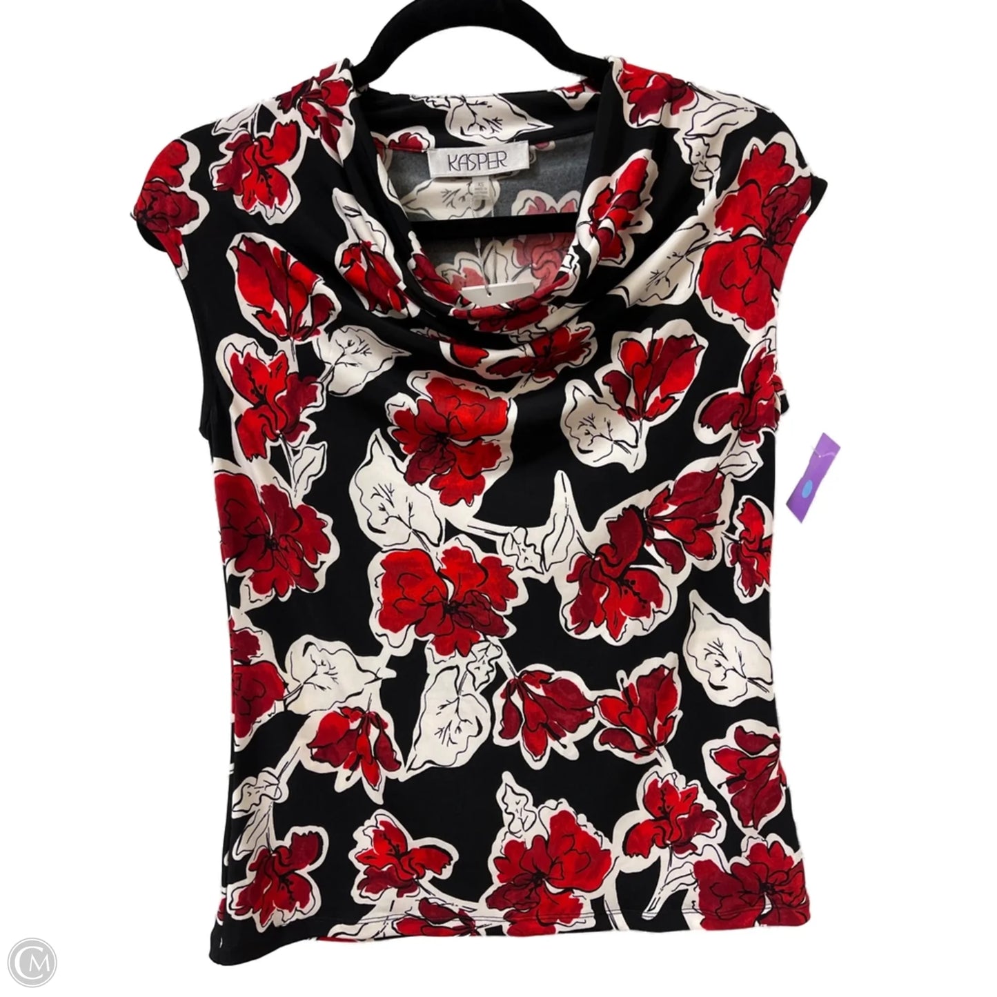 Top Sleeveless By Kasper In Black & Red, Size: Xs