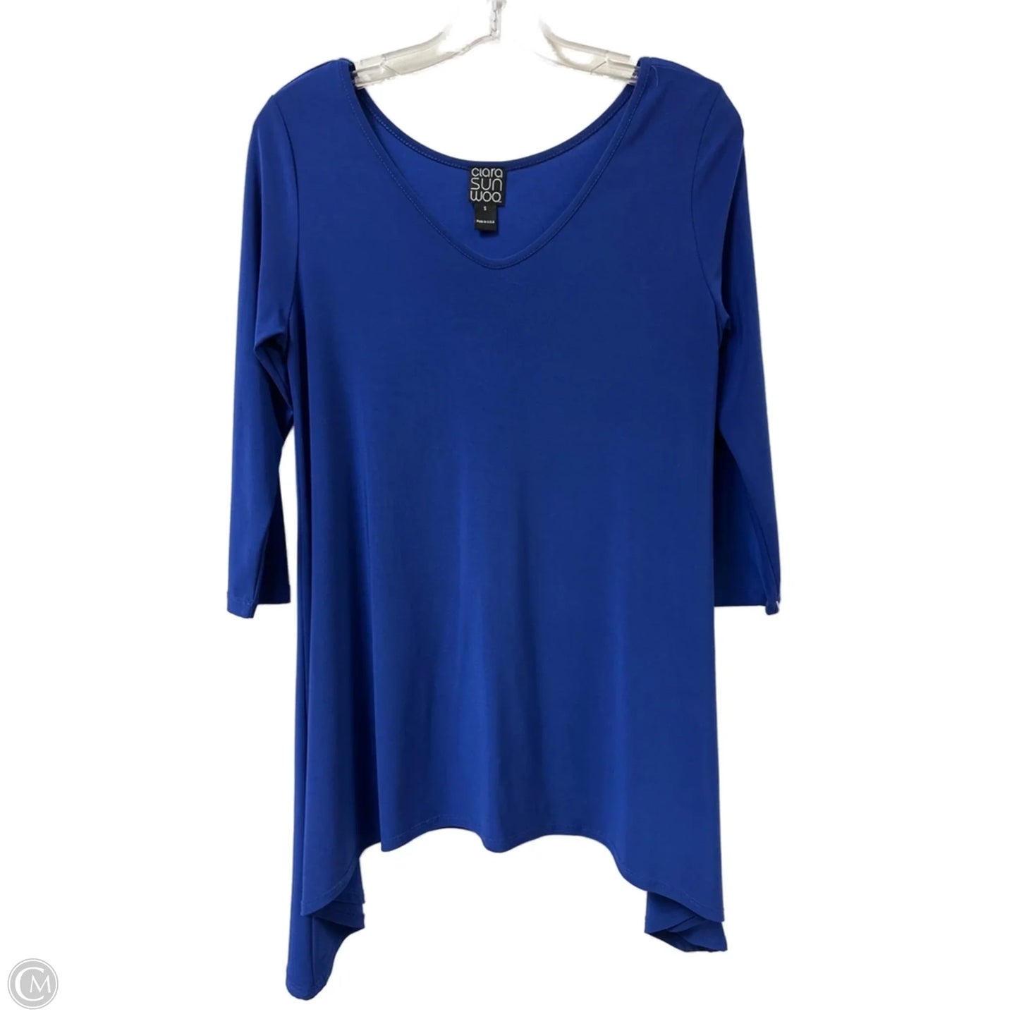 Tunic Long Sleeve By Clara Sun Woo In Blue, Size: S