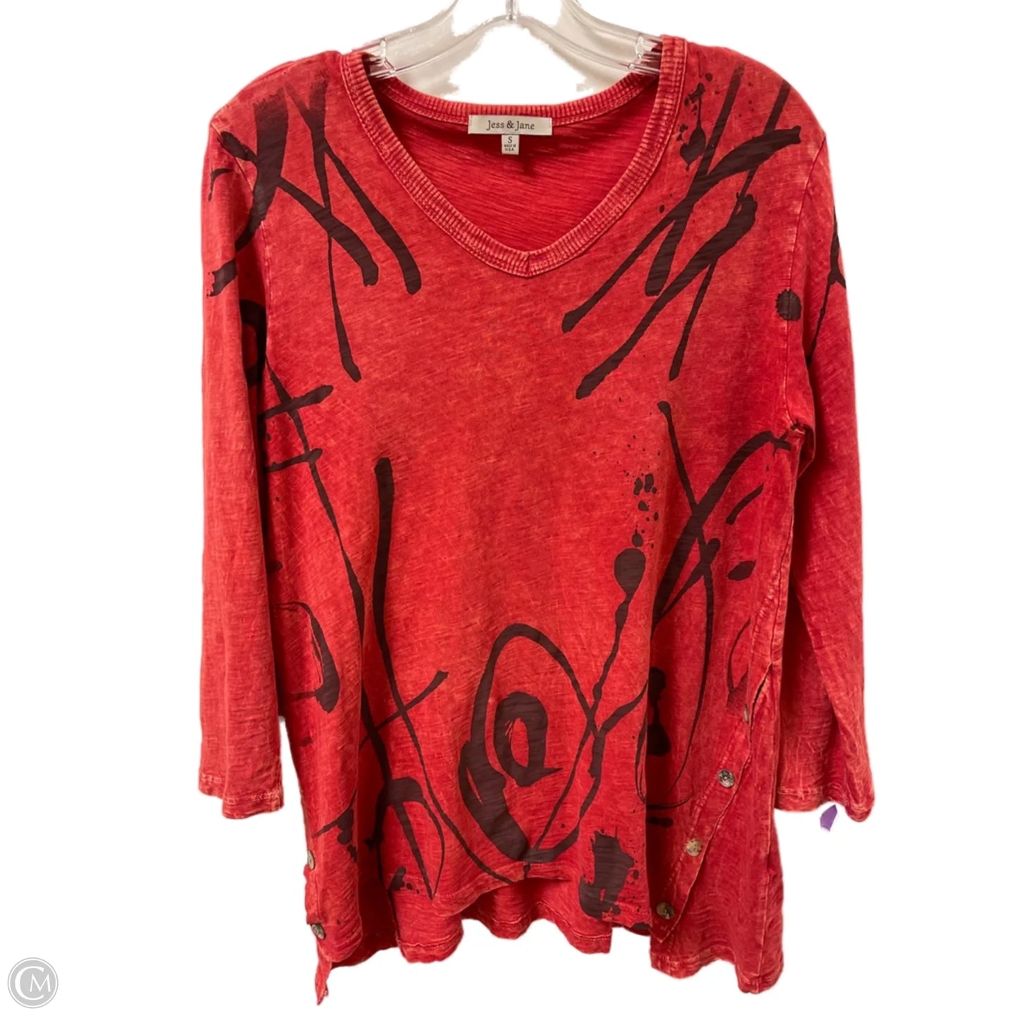 Tunic Long Sleeve By Jess And Jane In Red, Size: S
