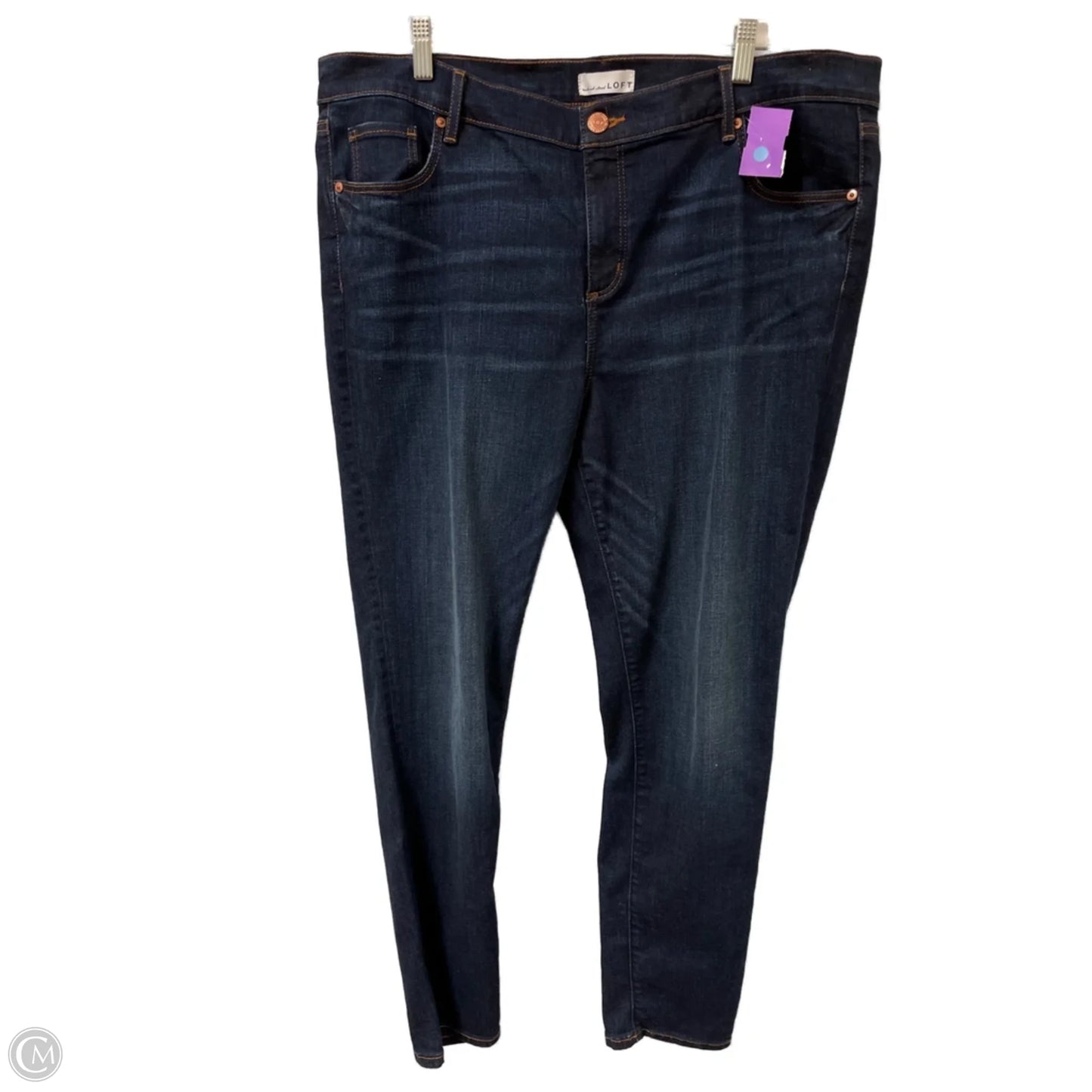 Jeans Skinny By Loft In Blue Denim, Size: 18