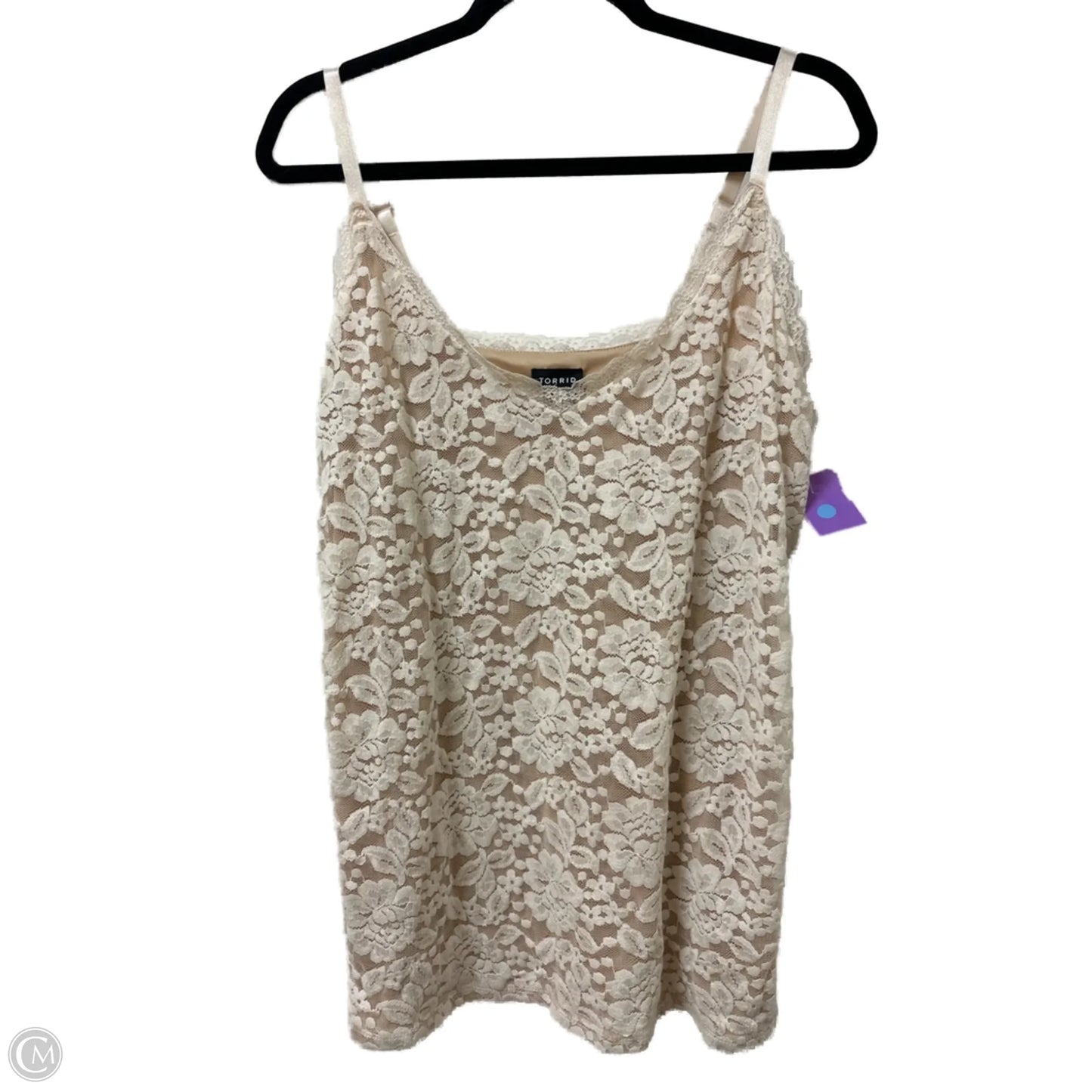 Top Sleeveless By Torrid In Cream, Size: 1x