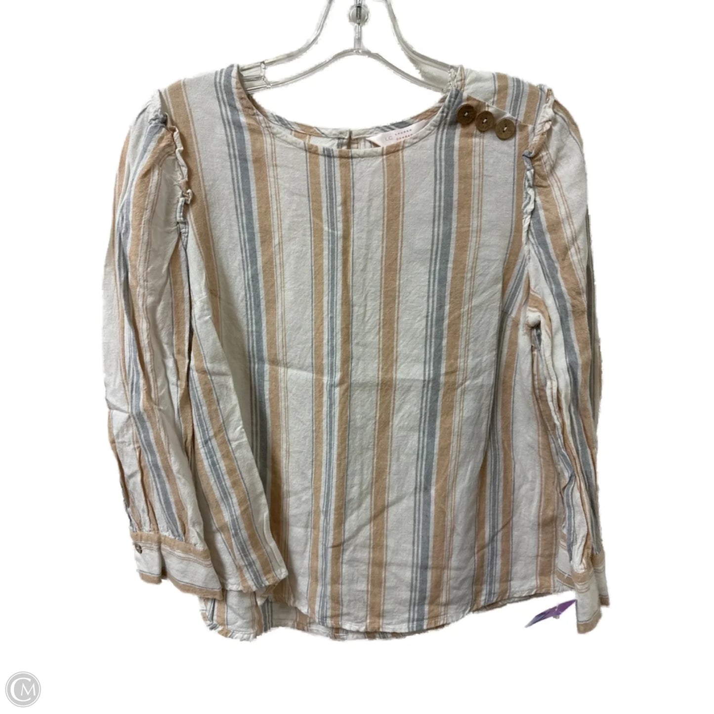 Top Long Sleeve By Lc Lauren Conrad In Cream, Size: S