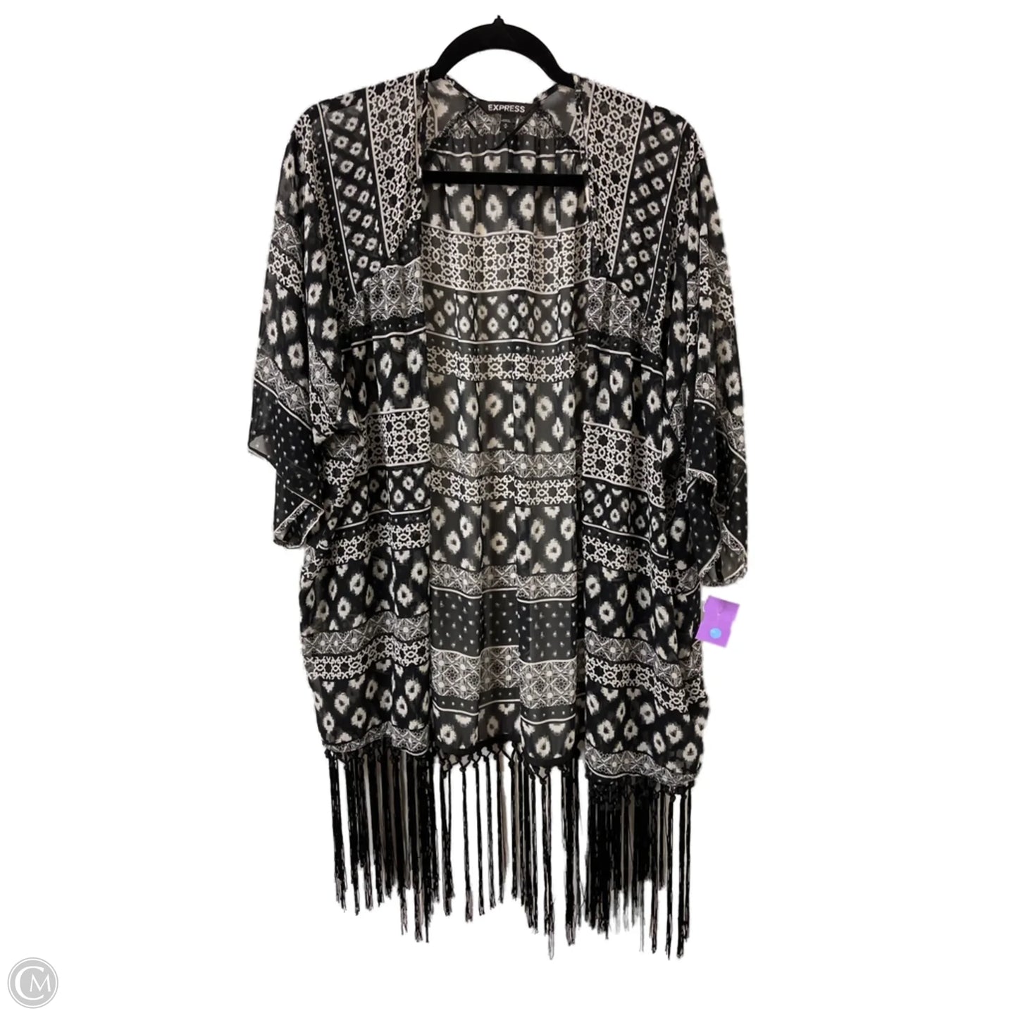 Kimono By Express In Black & White, Size: M