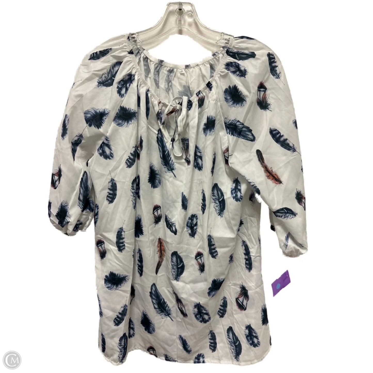 Top Long Sleeve By Clothes Mentor In Blue & White, Size: Xl