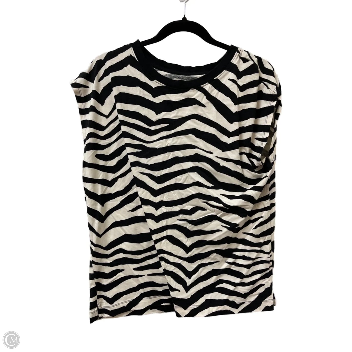 Top Short Sleeve By Loft In Zebra Print, Size: S