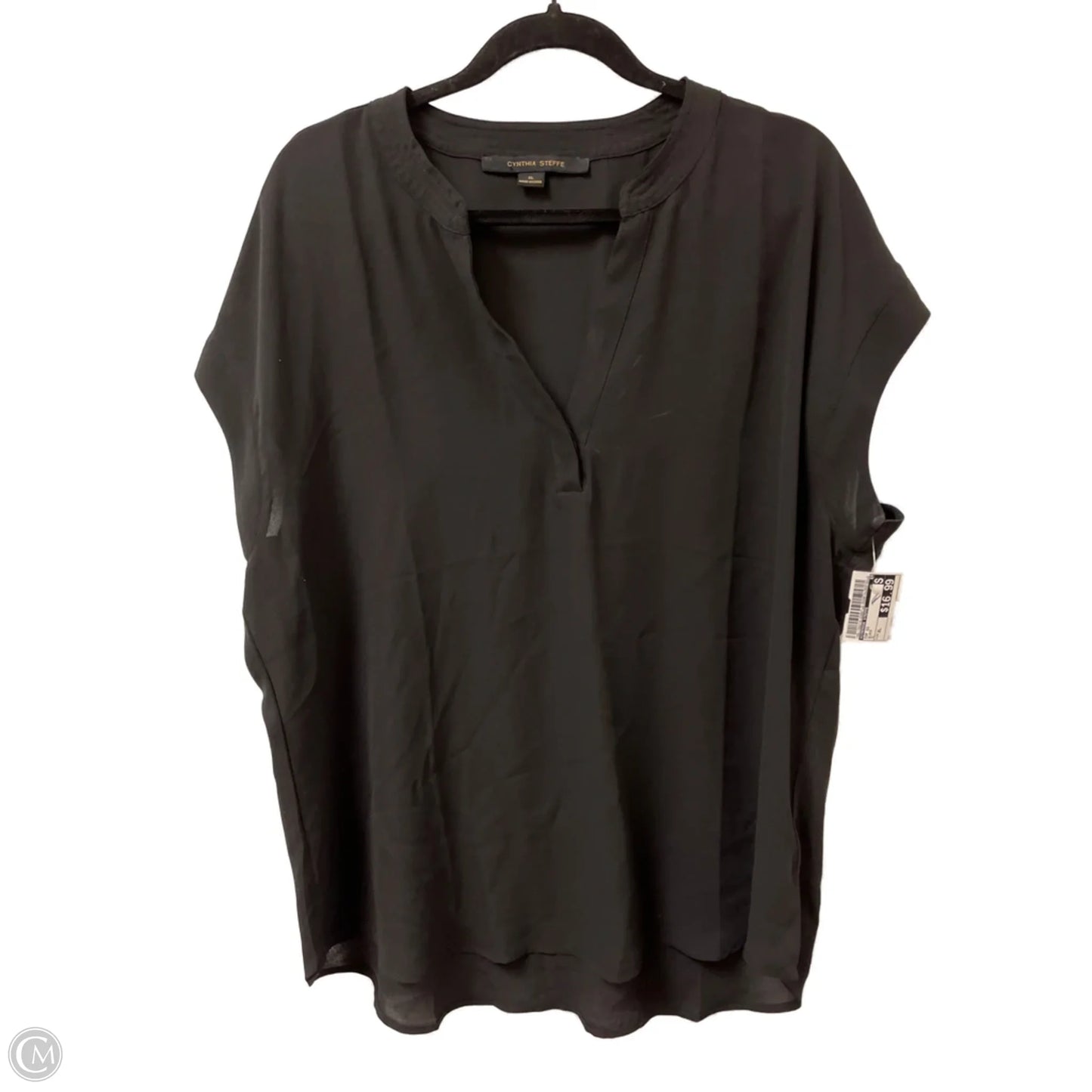 Top Short Sleeve By Cynthia Steffe In Black, Size: Xl