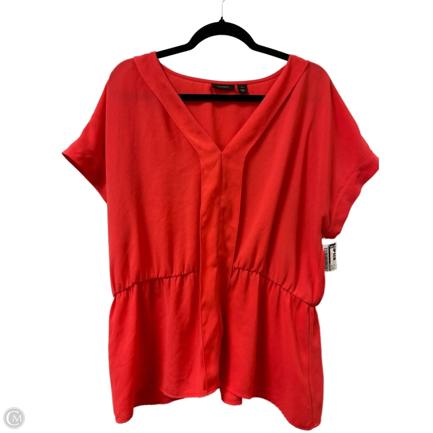 Top Short Sleeve By Halogen In Orange, Size: 1x