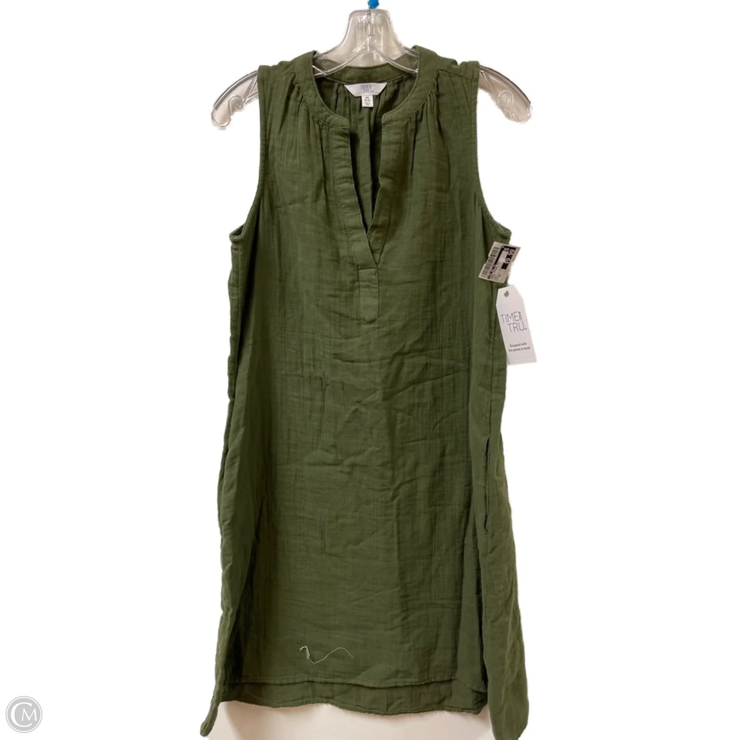 Dress Casual Midi By Time And Tru In Green, Size: Xs