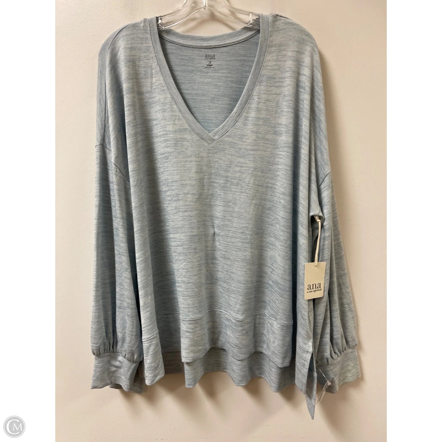 Top Long Sleeve By Ana In Blue, Size: 2x
