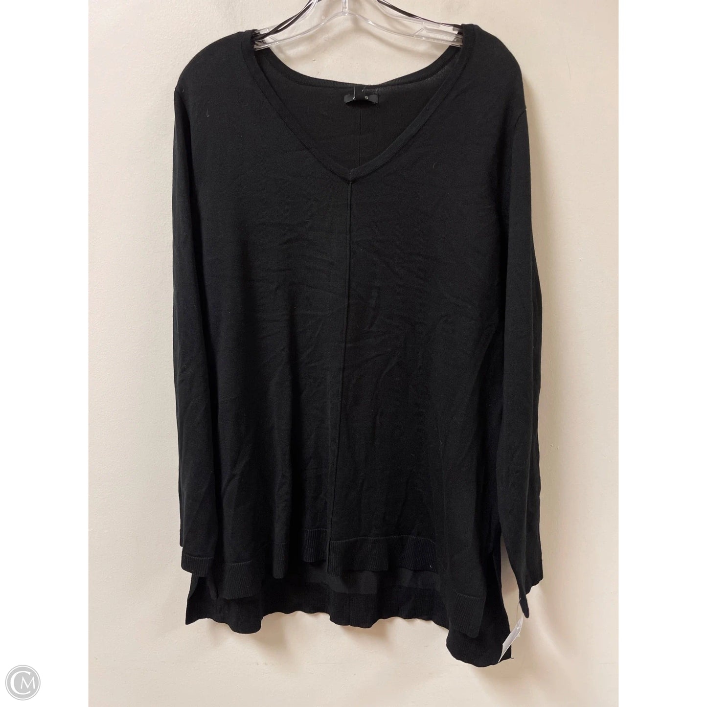 Top Long Sleeve By Apt 9 In Black, Size: 1x