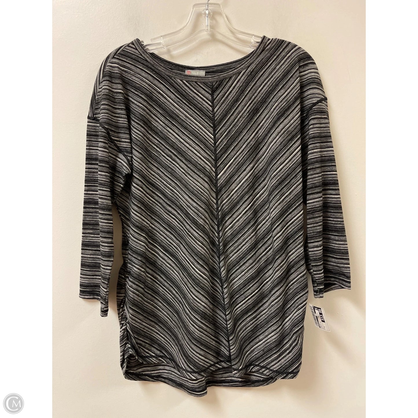 Top Long Sleeve By Talbots In Black & Grey, Size: S
