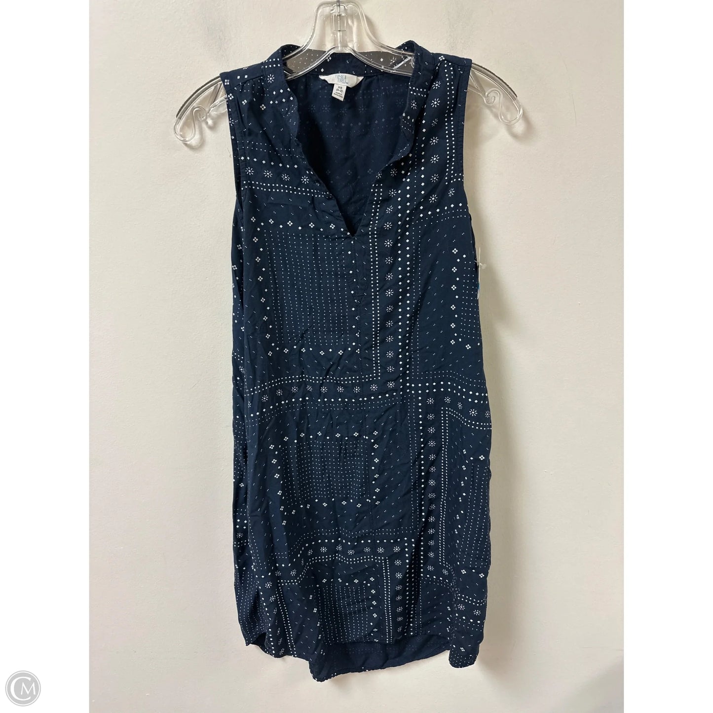 Dress Casual Midi By Time And Tru In Navy, Size: Xs