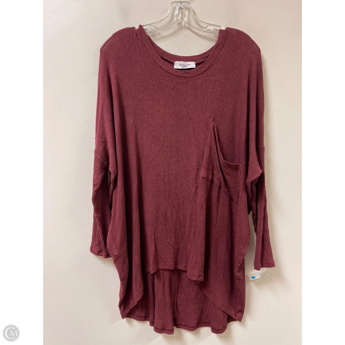 Top Long Sleeve By Clothes Mentor In Red, Size: L