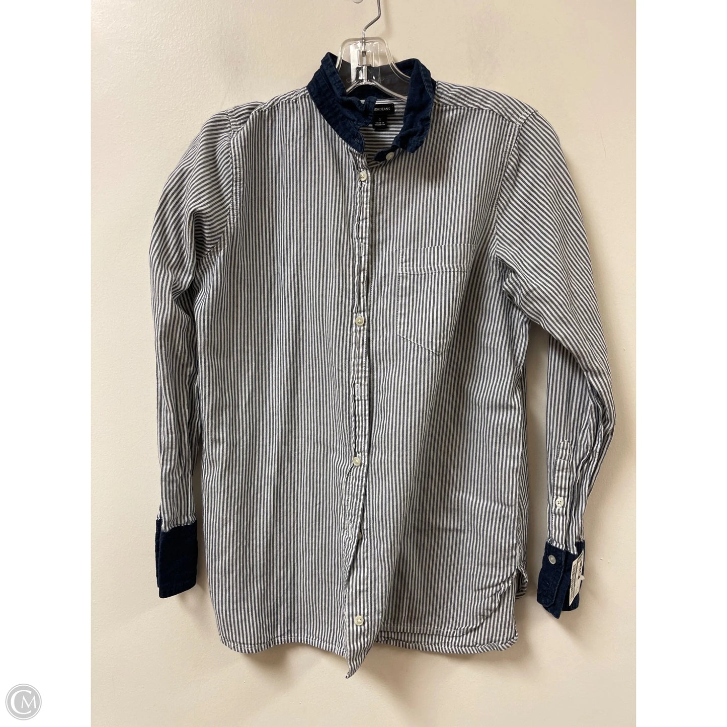 Blouse Long Sleeve By J. Crew In Blue, Size: S