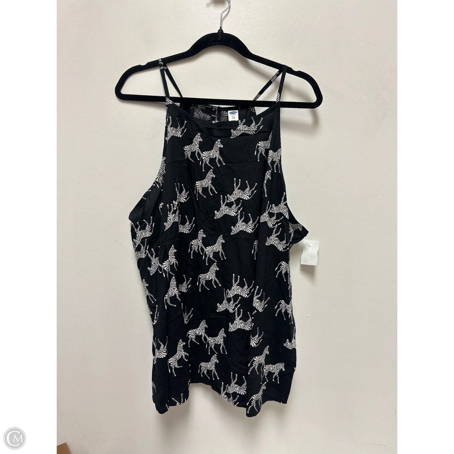 Top Sleeveless By Old Navy In Black & White, Size: 1x