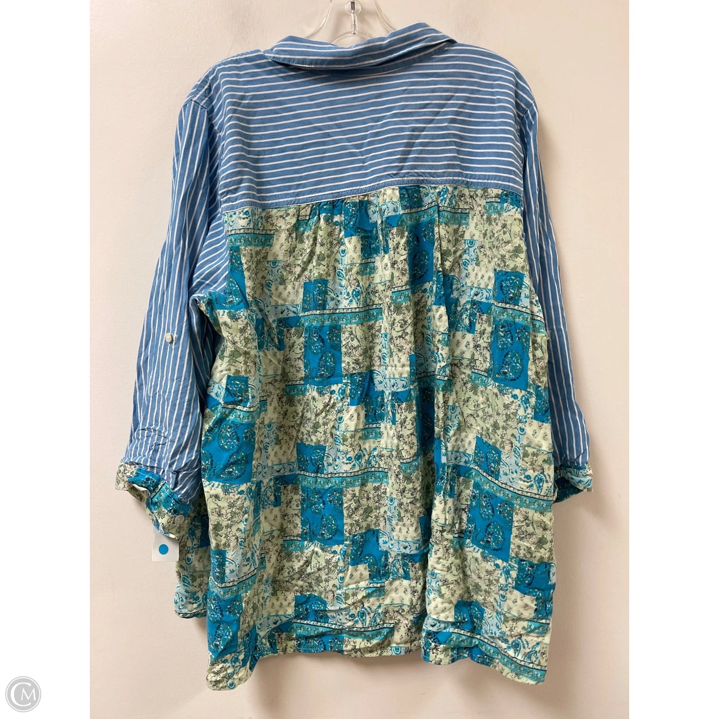 Blouse Long Sleeve By Intro In Blue & Green, Size: 3x