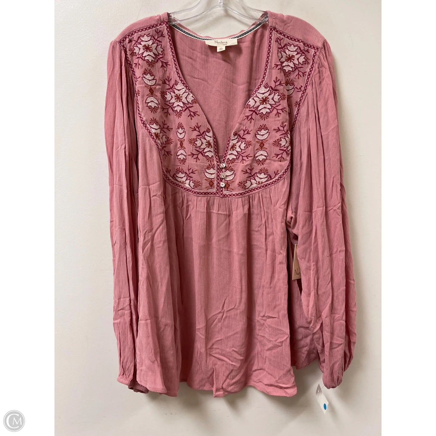 Top Long Sleeve By West Bound In Pink, Size: 3x