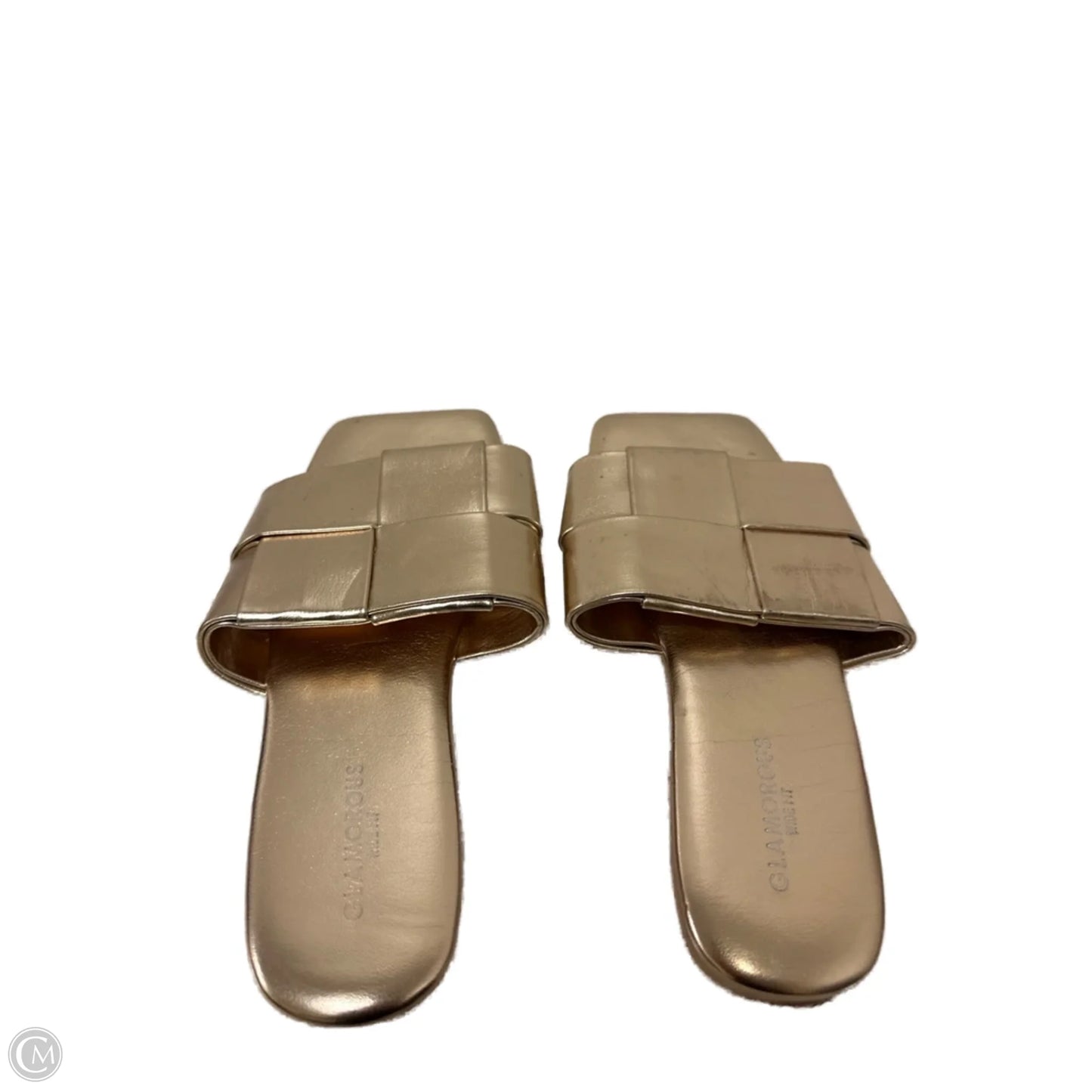 Sandals Flats By Glamorous In Gold, Size: 9
