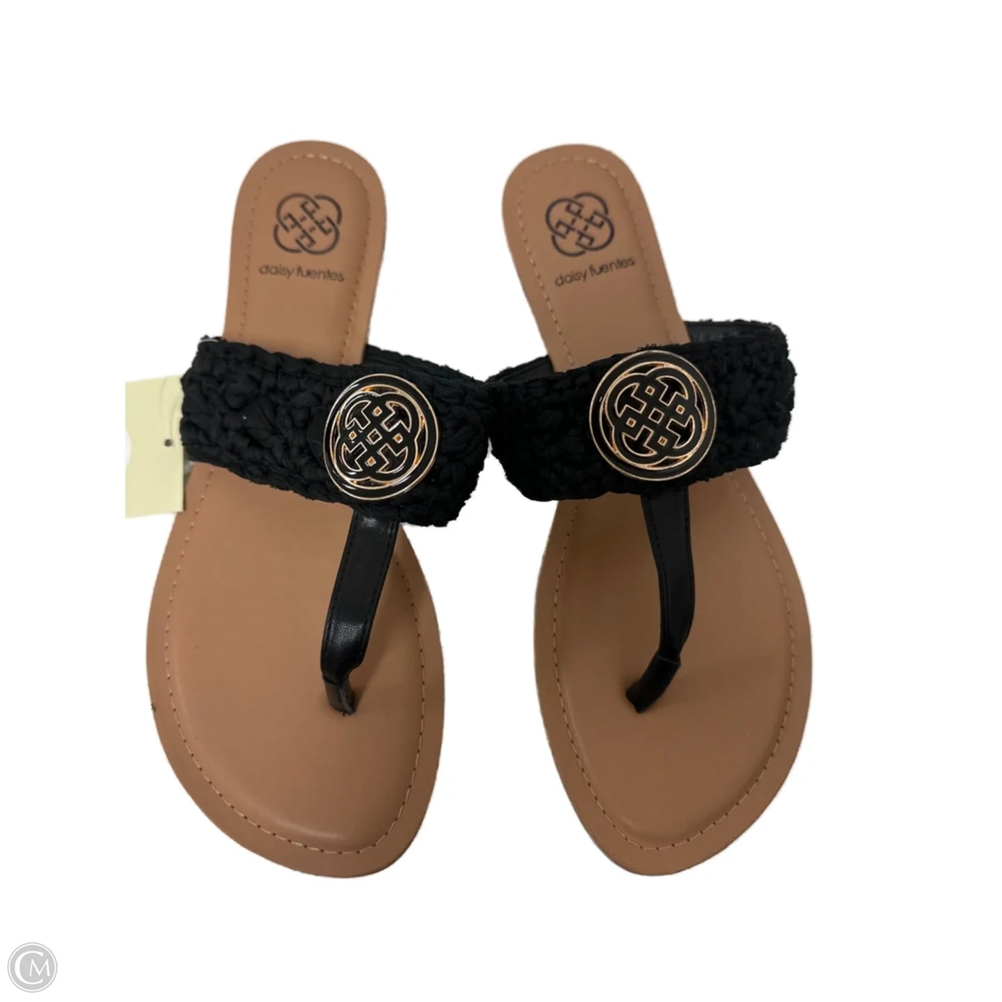 Sandals Flip Flops By Daisy Fuentes In Black, Size: 12