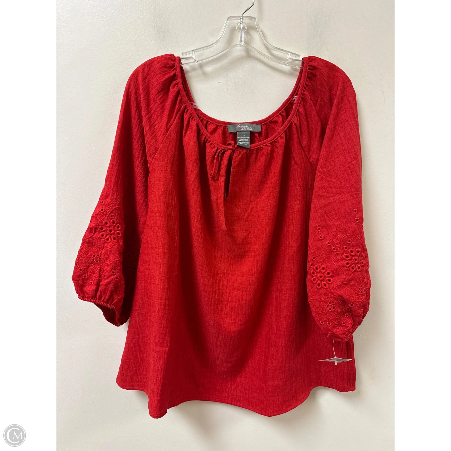 Top Long Sleeve By Clothes Mentor In Red, Size: 1x