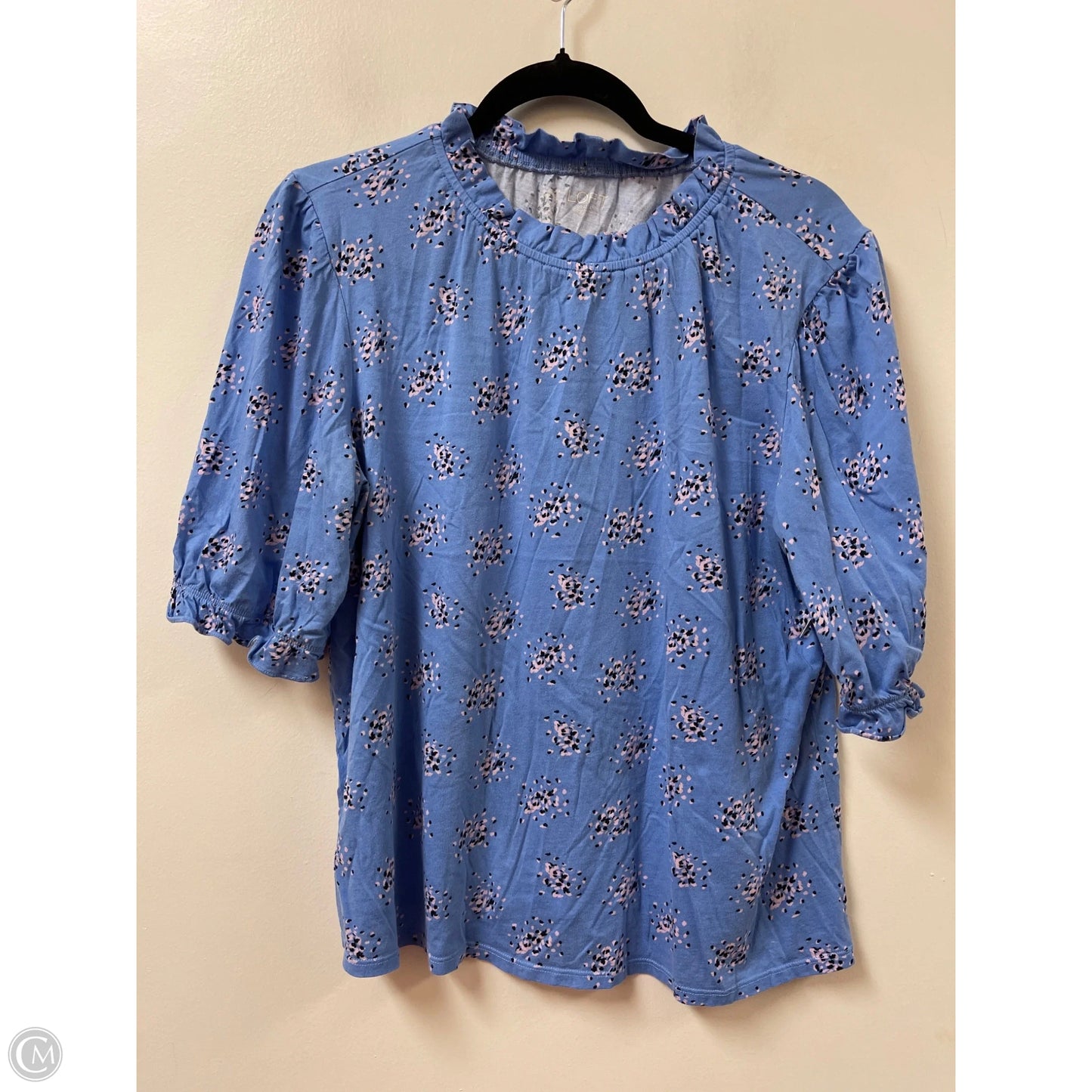 Top Short Sleeve By Loft In Blue, Size: Xl