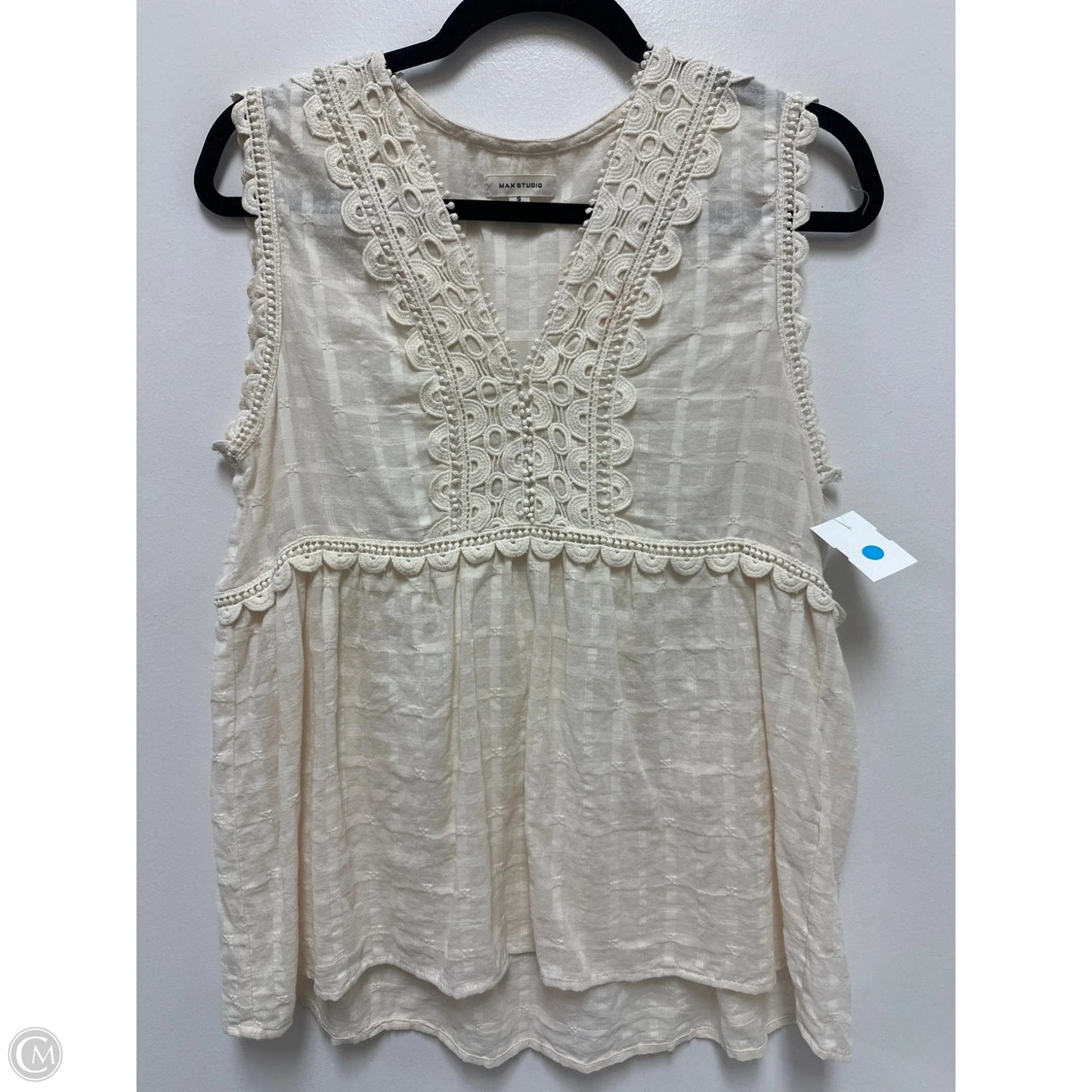 Top Sleeveless By Max Studio In Cream, Size: S
