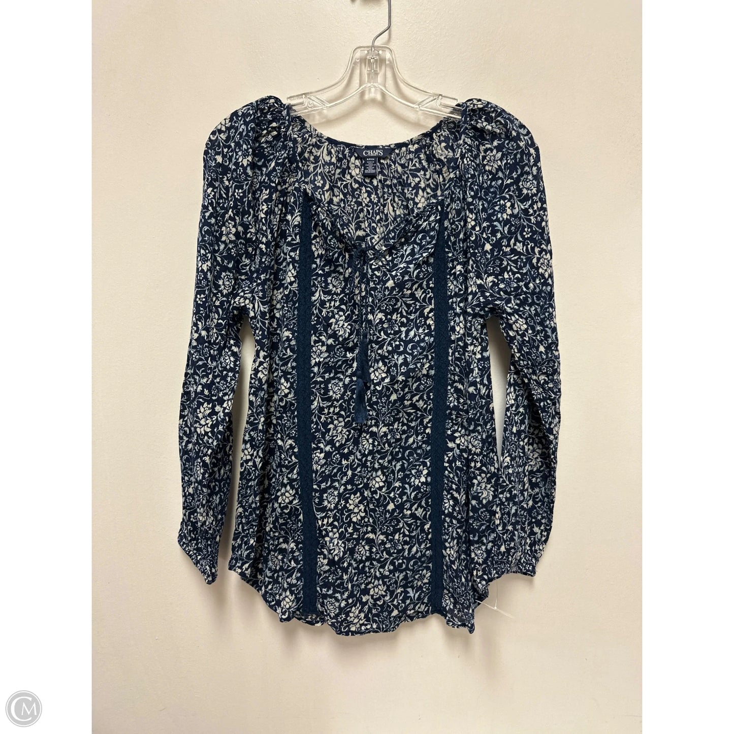 Top Long Sleeve By Chaps In Blue, Size: S
