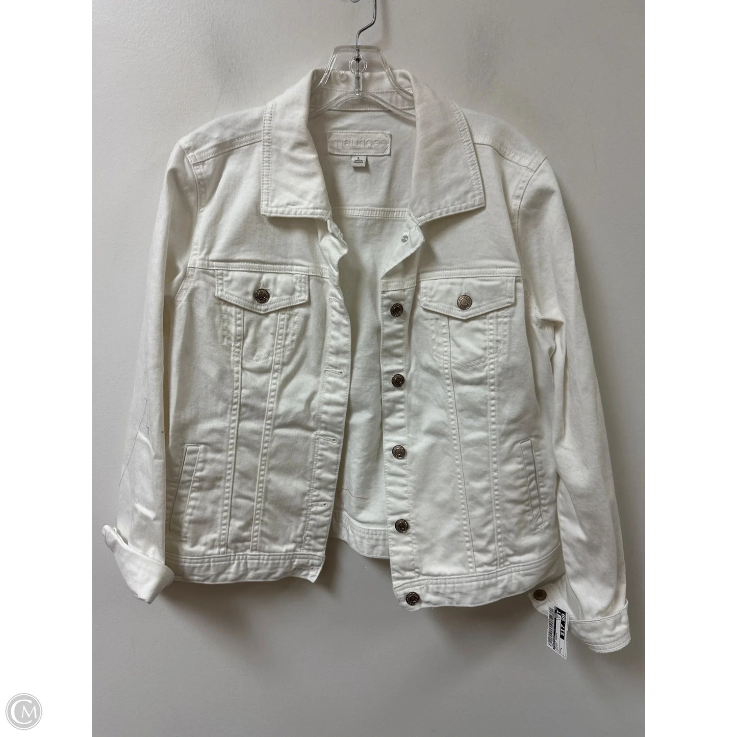 Jacket Denim By Maurices In White, Size: L