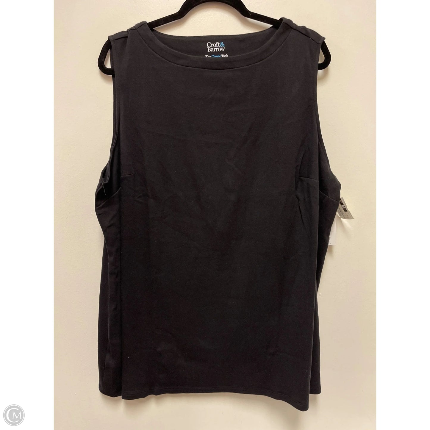 Top Sleeveless By Croft And Barrow In Black, Size: 2x