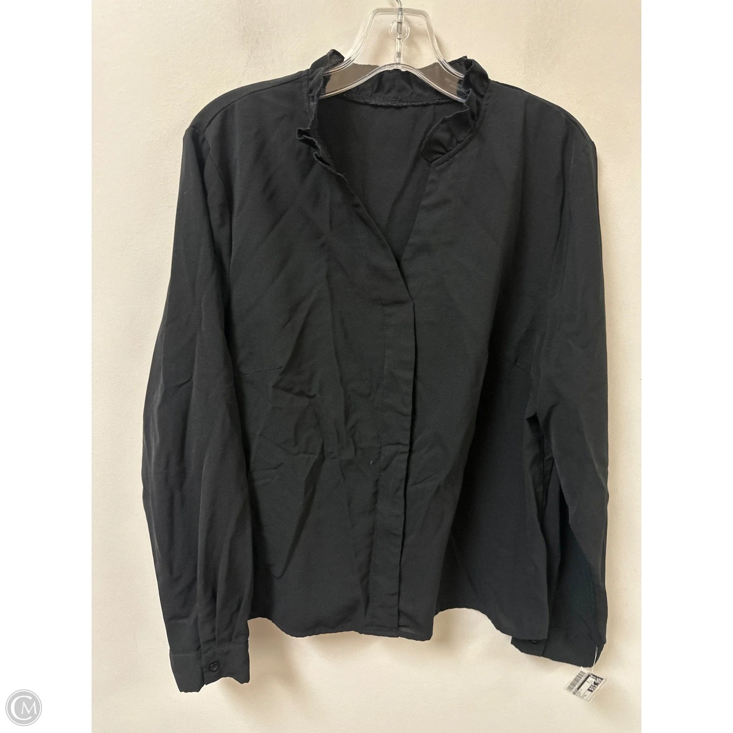 Blouse Long Sleeve By Shein In Black, Size: Xl
