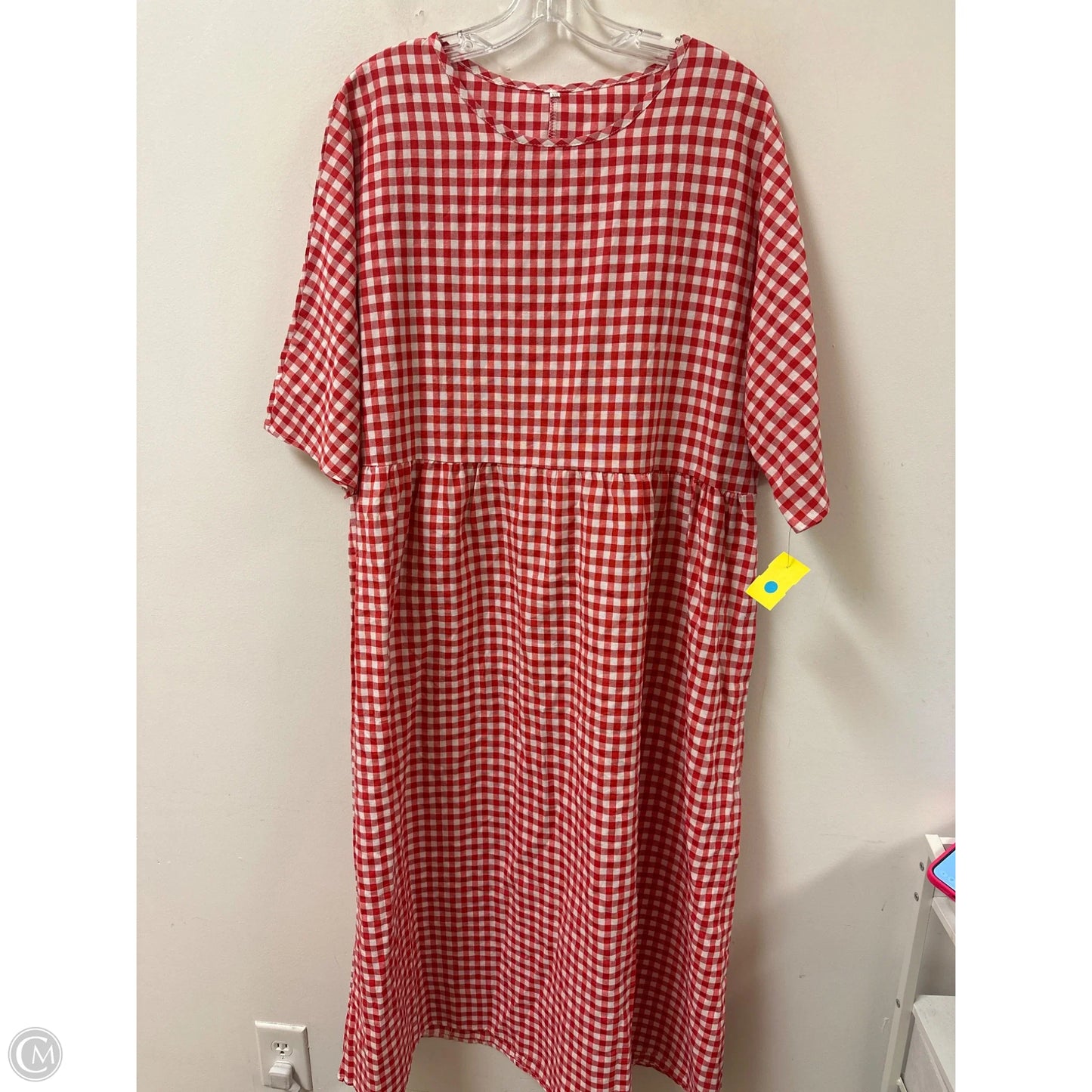 Dress Casual Maxi By Clothes Mentor In Red & White, Size: 1x