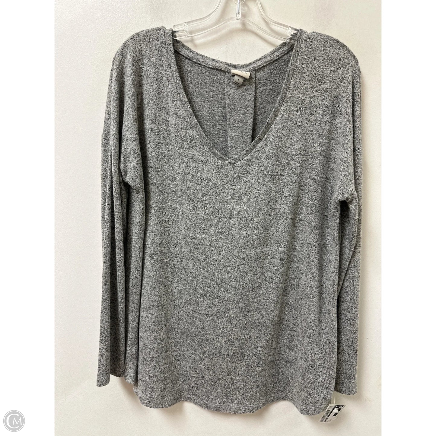Top Long Sleeve By A New Day In Grey, Size: L