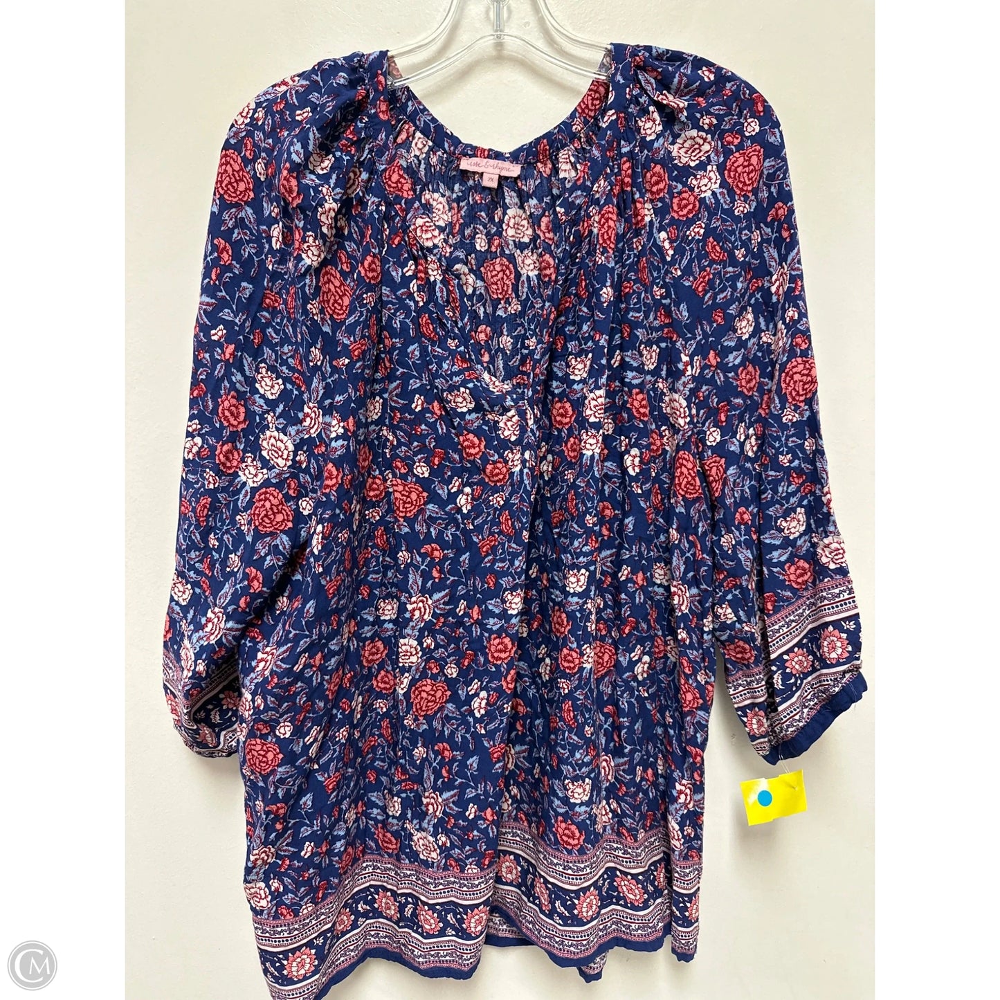 Top Long Sleeve By Clothes Mentor In Floral Print, Size: 2x