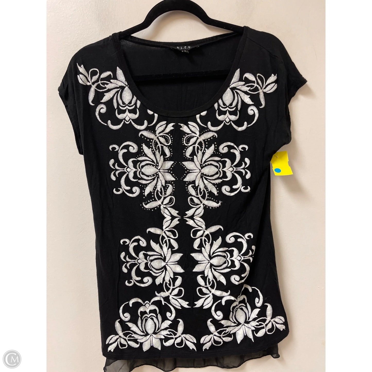Top Short Sleeve By Bleu In Black, Size: S