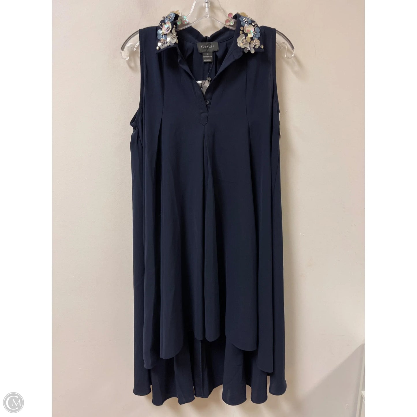 Dress Casual Midi By Gracia In Navy, Size: M