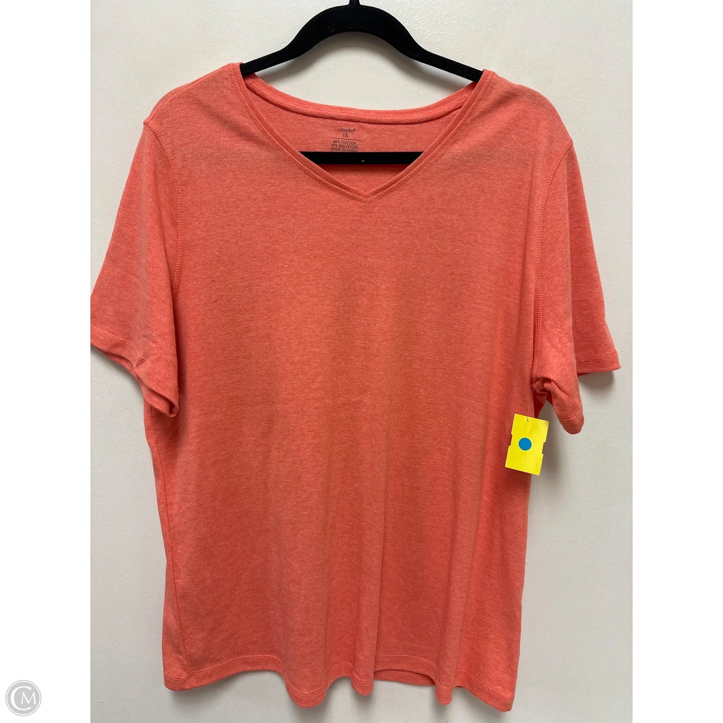 Top Short Sleeve By Cj Banks In Orange, Size: 1x