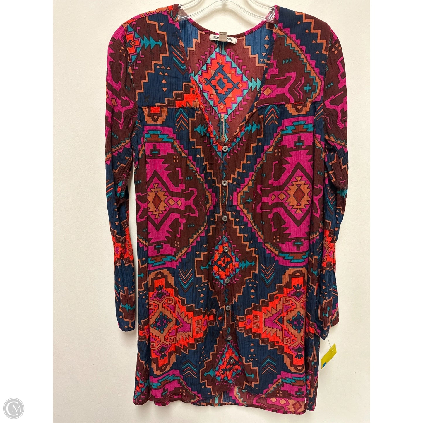 Blouse Long Sleeve By Billabong In Multi-colored, Size: M