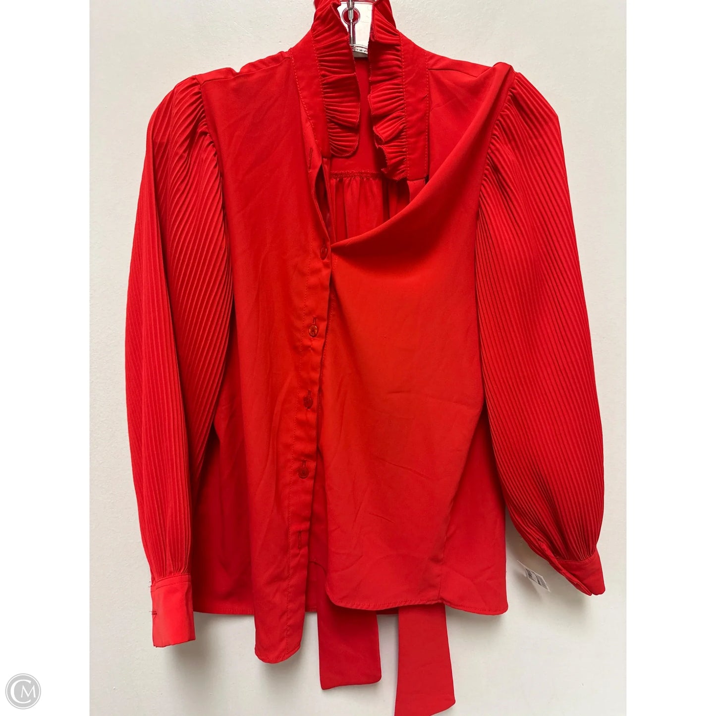Blouse Long Sleeve By Clothes Mentor In Red, Size: M