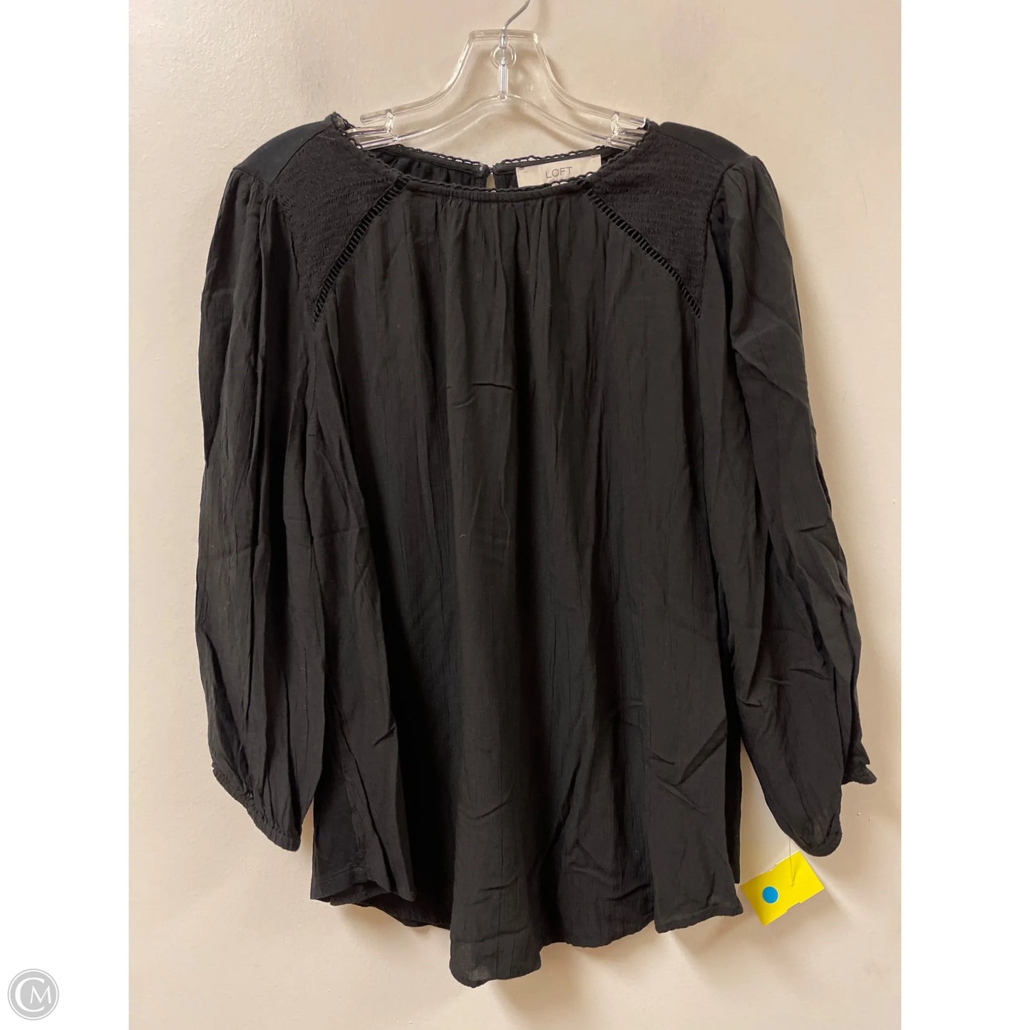 Top Long Sleeve By Loft In Black, Size: M