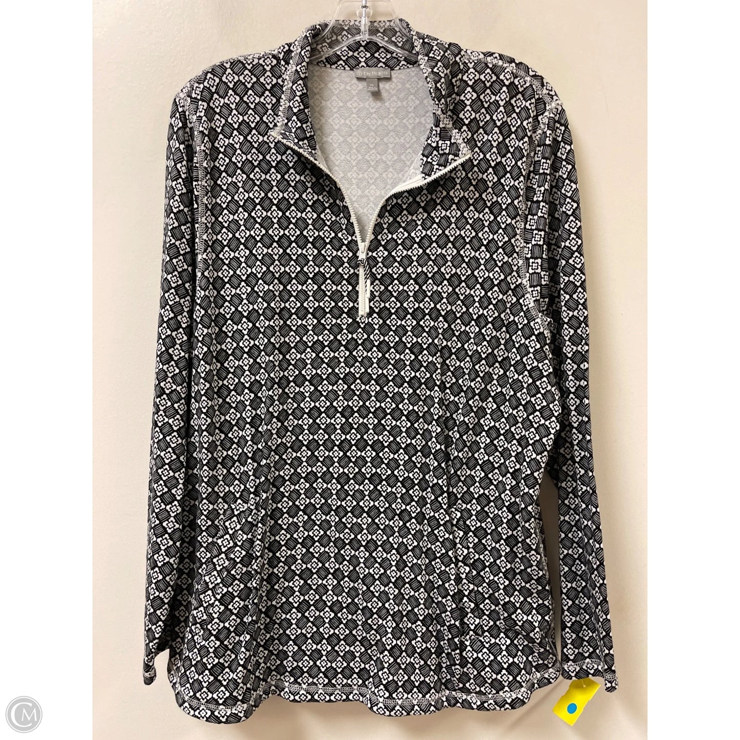 Athletic Jacket By Talbots In Black & White, Size: Xl